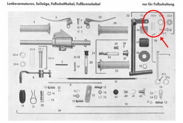 Preview: Zündapp Bremshebel Buchse für R & RS 50 Roller Typ 561 aus Spezial TPU ET: 561-17.286